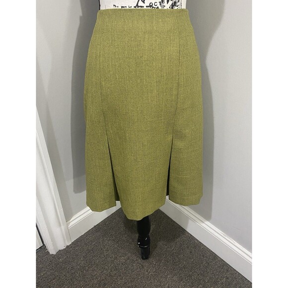 BLACKER Green 2-Piece Business/Career Jacket and Pleated Skirt Suit Size 10 - Picture 10 of 16